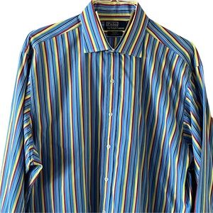 Polo Ralph Lauren Striped Button Down L/S Shirt Sz 17 1/2 Xl